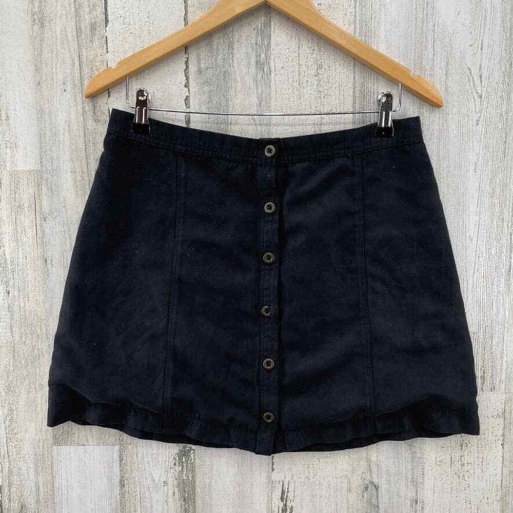 Hollister Black Mini Skirt with Buttons, suede